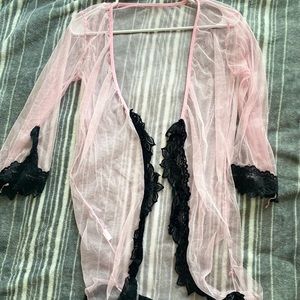 Pink See Through Bikini Coverup